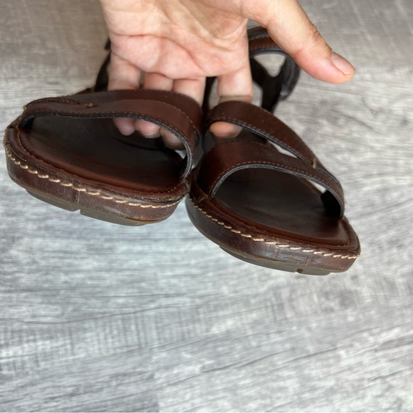 Timberland Sandals Leather Ankle Strap Wedge Smart Comfort System Women's 7 - Picture 6 of 10